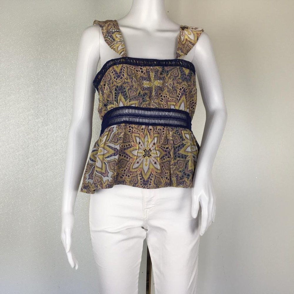 NWT Ramy Brook Women's Stamped Multicolor Blouse Size XXS